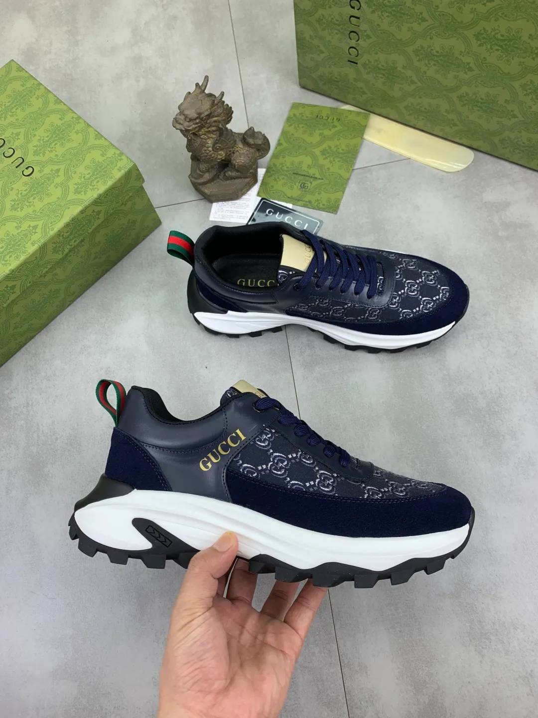 Men's shoes 💰P440💰[New model] (GUCCI) official website's latest 🎁🎁casual and fashionable men's shoes👟, hot style💥 style is simple and elegant, exclusive for trendy men. Unique official website's latest brand double G element 👑Gucci original style Decoration, fashionable and generous, made of original frosted calfskin ✅ fully imported first-layer pigskin lining, the official website specifies wear-resistant, lightweight original rubber casual outsole, classic model taken in real life 🎬38-44 (customized for 45) 4️⃣ colors available